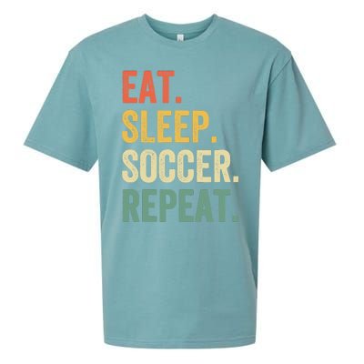 Eat Sleep Soccer Repeat Funny Soccer Player Coach Vintage Sueded Cloud Jersey T-Shirt