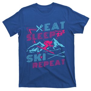 Eat Sleep Ski Retro 90S 80S Outfit Skiing Meaningful Gift T-Shirt