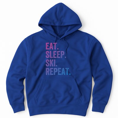 Eat Sleep Ski Repeat Funny Skier Vintage Skiing Meaningful Gift Hoodie