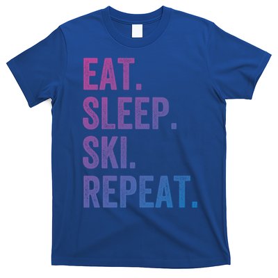 Eat Sleep Ski Repeat Funny Skier Vintage Skiing Meaningful Gift T-Shirt