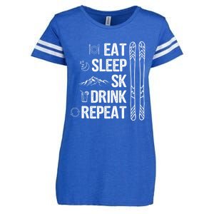 Eat Sleep Ski Ski Area Slopes Call Winter Sports Gift Enza Ladies Jersey Football T-Shirt