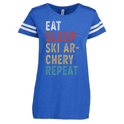 Eat Sleep Ski Archery Repeat Funny Player Gift Idea Vintage Gift Enza Ladies Jersey Football T-Shirt