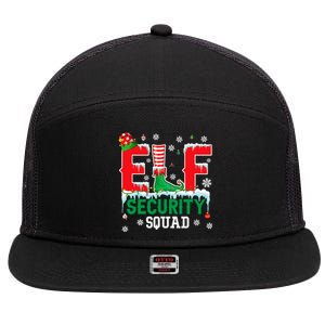 Elf Security Squad Christmas Elf Matching Family Lover 7 Panel Mesh Trucker Snapback Hat