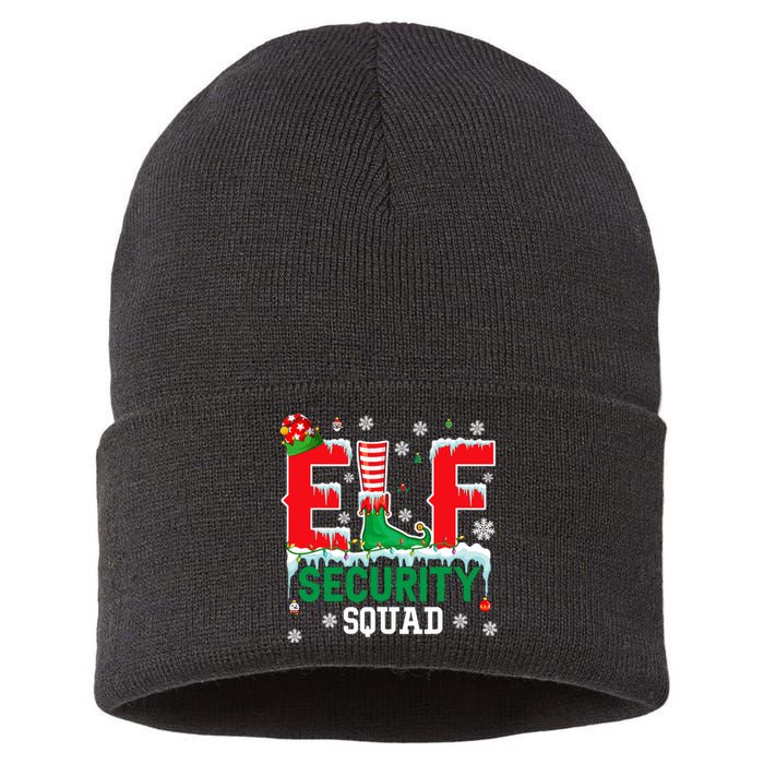 Elf Security Squad Christmas Elf Matching Family Lover Sustainable Knit Beanie