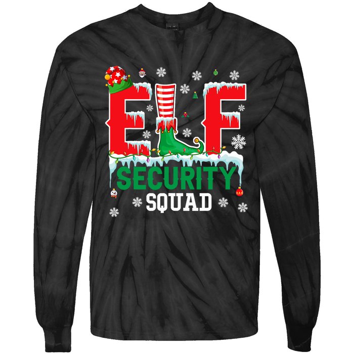 Elf Security Squad Christmas Elf Matching Family Lover Tie-Dye Long Sleeve Shirt