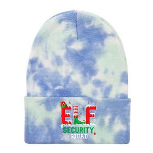 Elf Security Squad Christmas Elf Matching Family Lover Tie Dye 12in Knit Beanie