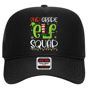 Elf Squad Second Grade Teacher Christmas 2nd Grade Teacher High Crown Mesh Back Trucker Hat