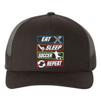 Eat Sleep Soccer Repeat Vintage Funny Retro Soccer Yupoong Adult 5-Panel Trucker Hat