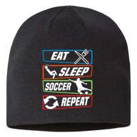 Eat Sleep Soccer Repeat Vintage Funny Retro Soccer Sustainable Beanie