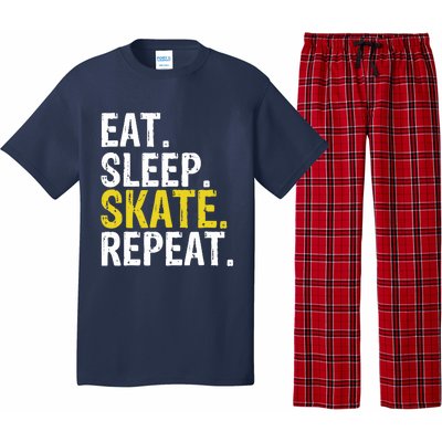 Eat Sleep Skate Repeat Gift Ice Skating Pajama Set