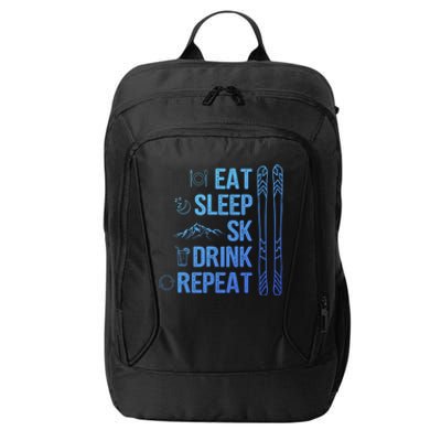 Eat Sleep Ski Ski Area Slopes Call Winter Sports Gift City Backpack