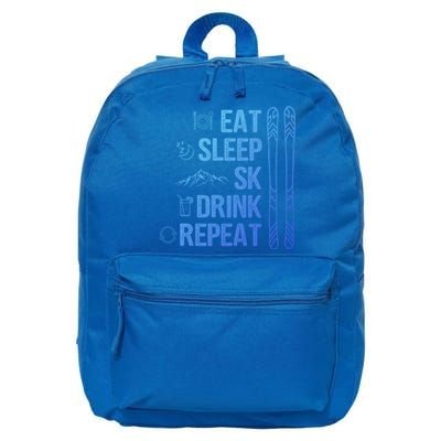 Eat Sleep Ski Ski Area Slopes Call Winter Sports Gift 16 in Basic Backpack