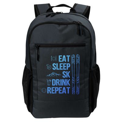 Eat Sleep Ski Ski Area Slopes Call Winter Sports Gift Daily Commute Backpack