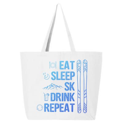 Eat Sleep Ski Ski Area Slopes Call Winter Sports Gift 25L Jumbo Tote