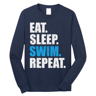 Eat Sleep Swim Repeat Long Sleeve Shirt