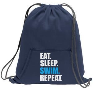 Eat Sleep Swim Repeat Sweatshirt Cinch Pack Bag