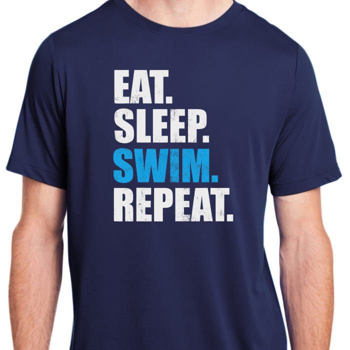 Eat Sleep Swim Repeat Adult ChromaSoft Performance T-Shirt