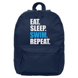 Eat Sleep Swim Repeat 16 in Basic Backpack