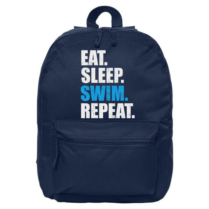 Eat Sleep Swim Repeat 16 in Basic Backpack