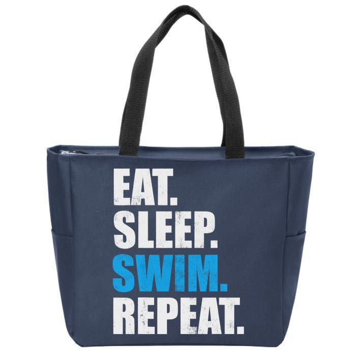 Eat Sleep Swim Repeat Zip Tote Bag