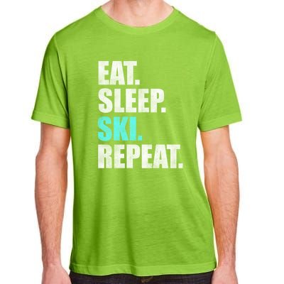 Eat Sleep Ski Repeat Skiing Skier Lover Funny Gift Adult ChromaSoft Performance T-Shirt