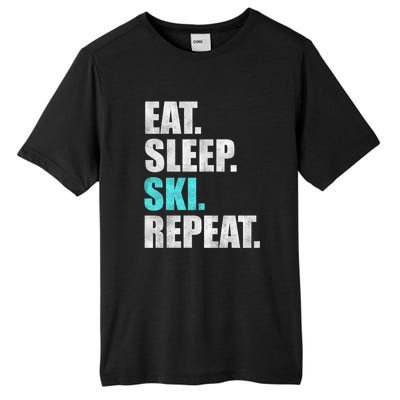 Eat Sleep Ski Repeat Skiing Skier Lover Funny Gift Tall Fusion ChromaSoft Performance T-Shirt