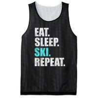 Eat Sleep Ski Repeat Skiing Skier Lover Funny Gift Mesh Reversible Basketball Jersey Tank