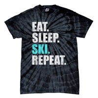 Eat Sleep Ski Repeat Skiing Skier Lover Funny Gift Tie-Dye T-Shirt