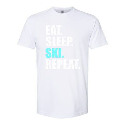 Eat Sleep Ski Repeat Skiing Skier Lover Funny Gift Softstyle CVC T-Shirt