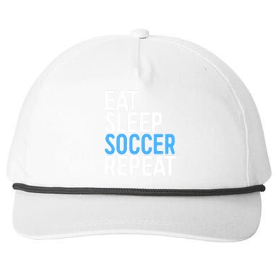 Eat Sleep Soccer Repeat Snapback Five-Panel Rope Hat