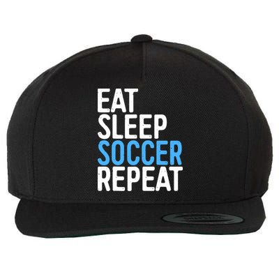 Eat Sleep Soccer Repeat Wool Snapback Cap