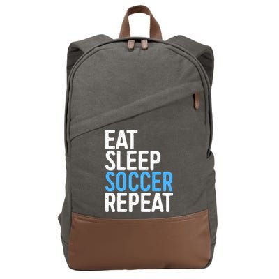 Eat Sleep Soccer Repeat Cotton Canvas Backpack