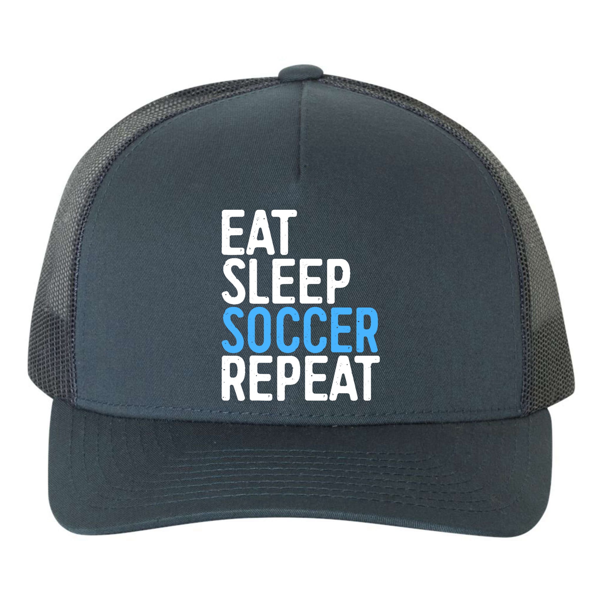 Eat Sleep Soccer Repeat Yupoong Adult 5-Panel Trucker Hat