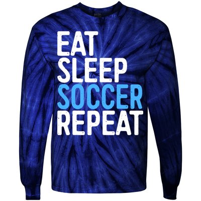 Eat Sleep Soccer Repeat Tie-Dye Long Sleeve Shirt