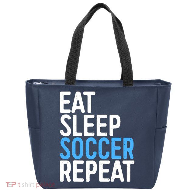 Eat Sleep Soccer Repeat Zip Tote Bag