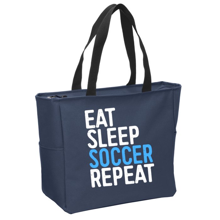 Eat Sleep Soccer Repeat Zip Tote Bag