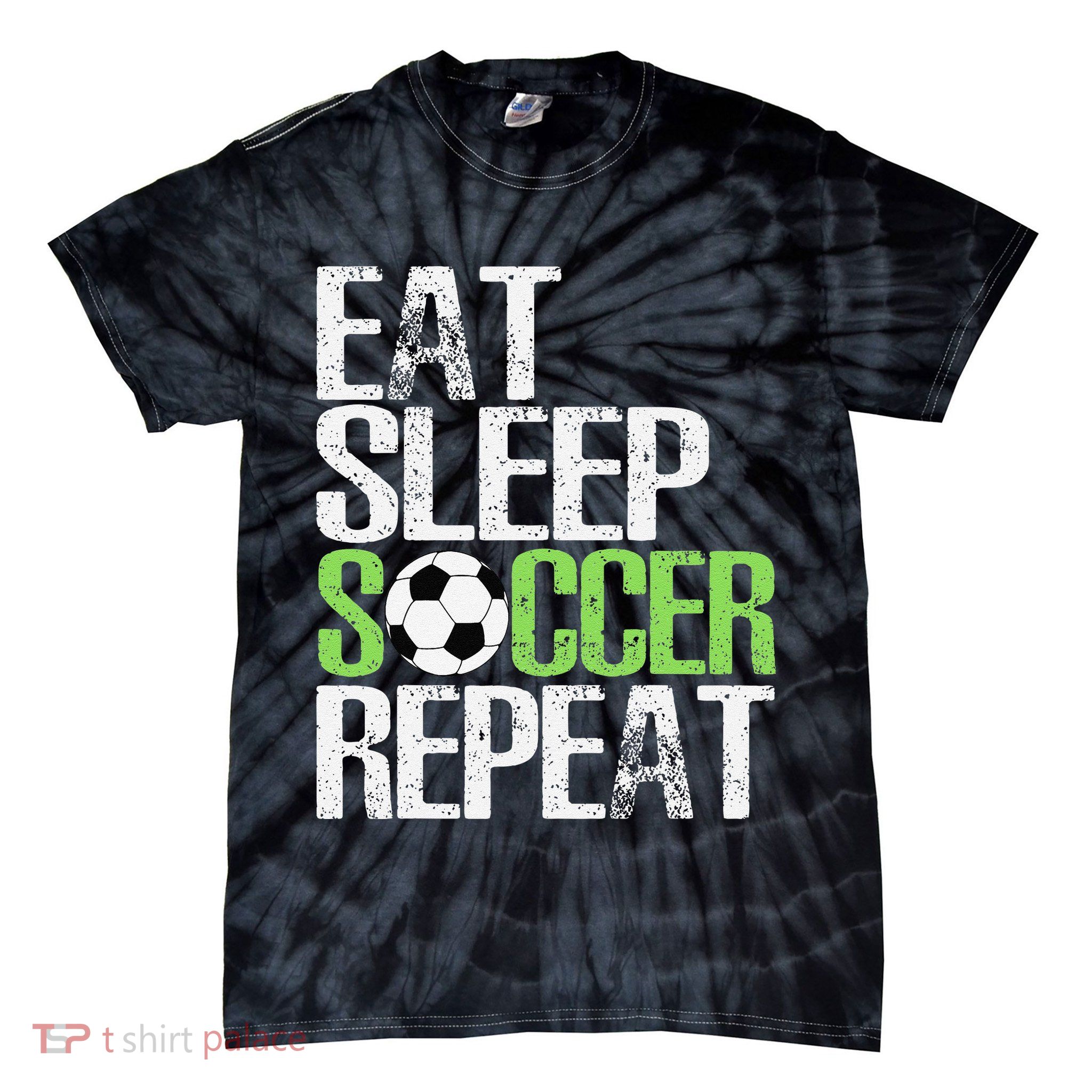 Eat Sleep Soccer Repeat Cool Sport Player Gift Tie-Dye T-Shirt
