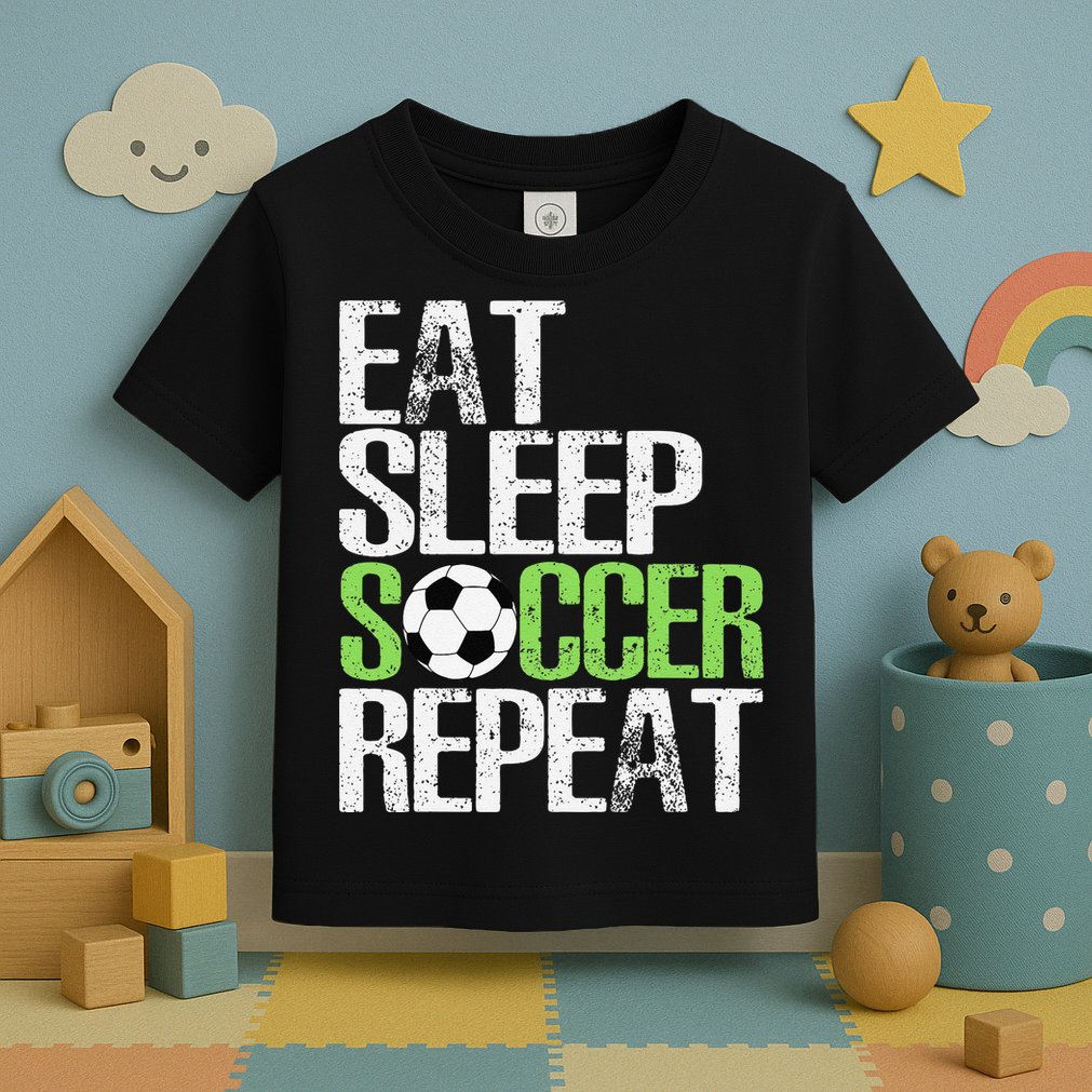 Eat Sleep Soccer Repeat Cool Sport Player Gift Toddler T-Shirt