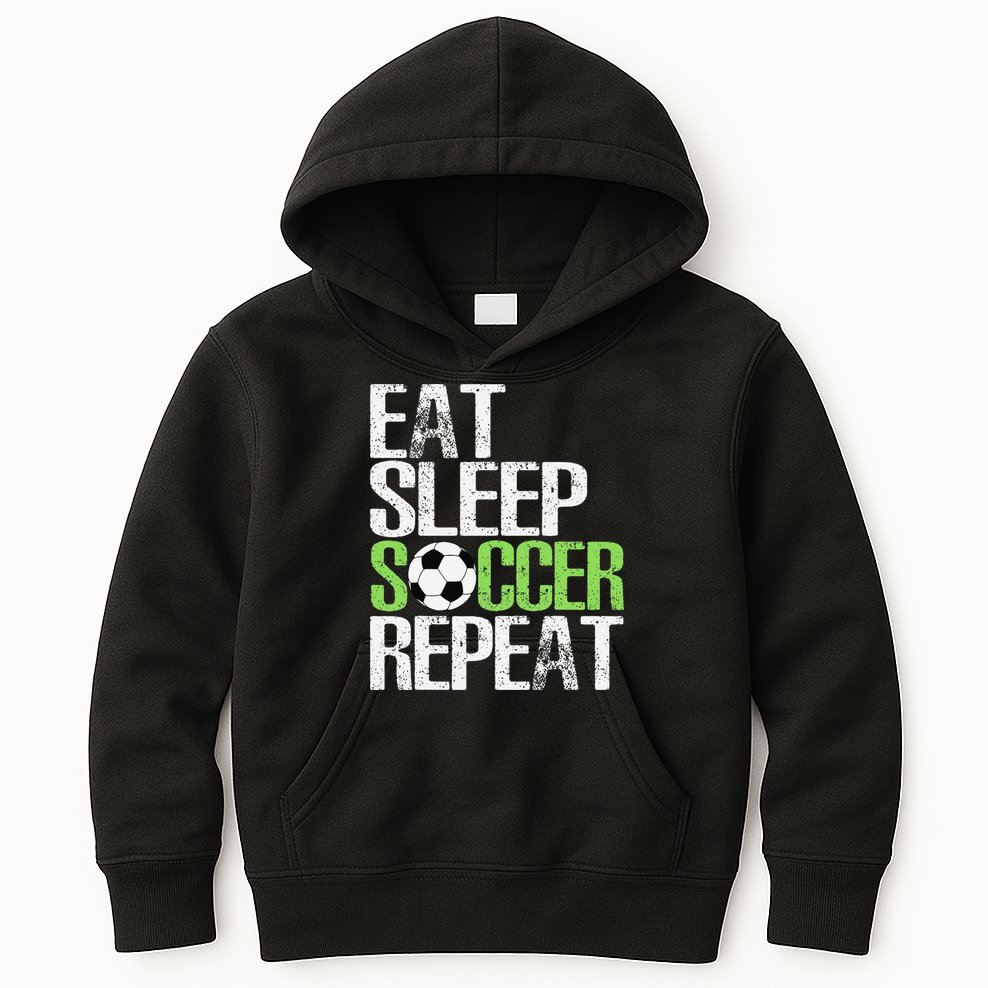 Eat Sleep Soccer Repeat Cool Sport Player Gift Kids Hoodie