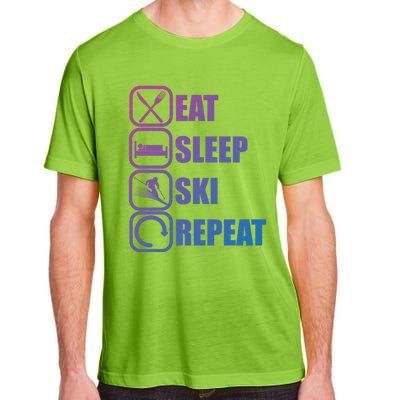 Eat Sleep Ski Repeat Funny Skiing Meaningful Gift Adult ChromaSoft Performance T-Shirt