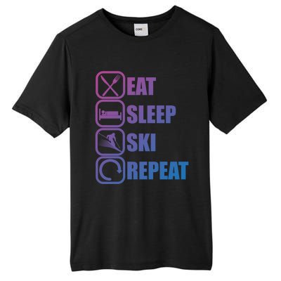 Eat Sleep Ski Repeat Funny Skiing Meaningful Gift Tall Fusion ChromaSoft Performance T-Shirt