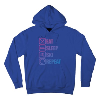 Eat Sleep Ski Repeat Funny Skiing Meaningful Gift Hoodie