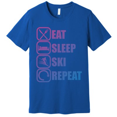 Eat Sleep Ski Repeat Funny Skiing Meaningful Gift Premium T-Shirt