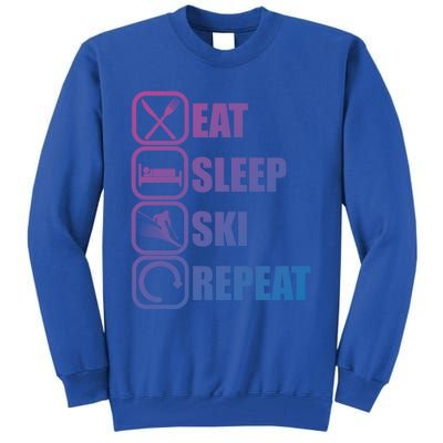 Eat Sleep Ski Repeat Funny Skiing Meaningful Gift Tall Sweatshirt