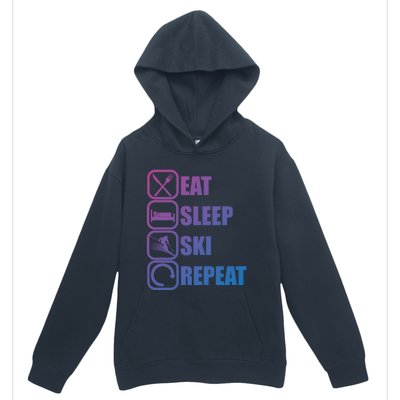 Eat Sleep Ski Repeat Funny Skiing Meaningful Gift Urban Pullover Hoodie