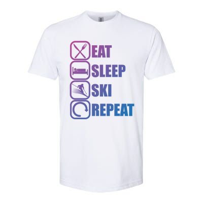 Eat Sleep Ski Repeat Funny Skiing Meaningful Gift Softstyle® CVC T-Shirt