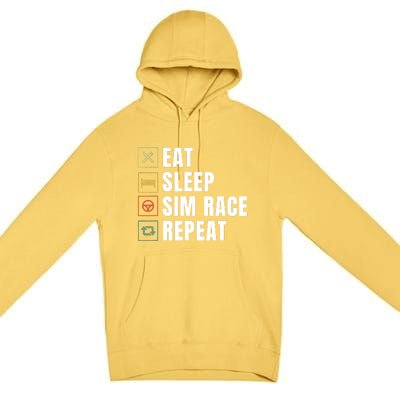 Eat Sleep Sim Race Repeat Sim Racer Premium Pullover Hoodie