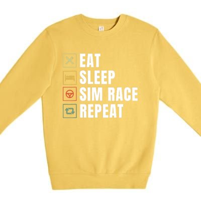 Eat Sleep Sim Race Repeat Sim Racer Premium Crewneck Sweatshirt