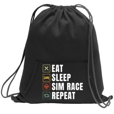 Eat Sleep Sim Race Repeat Sim Racer Sweatshirt Cinch Pack Bag