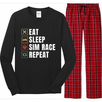 Eat Sleep Sim Race Repeat Sim Racer Long Sleeve Pajama Set